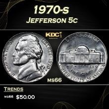 1970-s Jefferson Nickel 5c Grades ms66