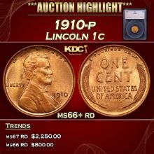 1910-p Lincoln Cent 1c ms66+ rd SEGS