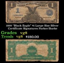 1899 $1 large size Silver Certificate "Black Eagle" Grades vg, very good Signatures Parker/Burke
