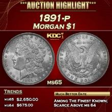 1891-p Morgan Dollar $1 Grades ms65 SEGS