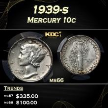 PCGS 1939-s Mercury Dime 10c ms66 PCGS