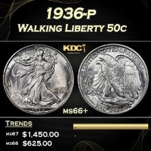 1936-p Walking Liberty Half Dollar 50c Grades ms66+