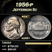 1956-p Jefferson Nickel 5c ms66+ SEGS