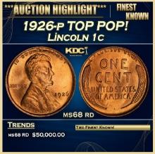 1926-p Lincoln Cent TOP POP! 1c ms68 rd SEGS