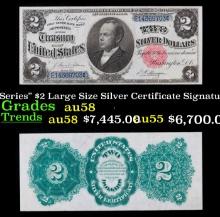 1896 $2 Large Size Silver Certificate "Educational Series" Grades Choice AU/BU Slider Signatures Til