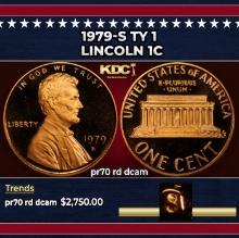 1979-s Ty 1 Proof Lincoln Cent 1c pr70 rd dcam SEGS