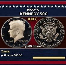 1972-s Proof Kennedy Half Dollar 50c pr69 dcam SEGS