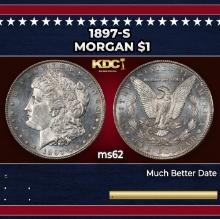 1897-s Morgan Dollar $1 Grades ms62