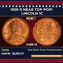 1929-s Lincoln Cent Near Top Pop! 1c ms66 rd SEGS