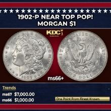 1902-p Morgan Dollar Near Top Pop! $1 ms66+ SEGS