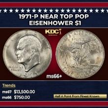 1971-p Eisenhower Dollar Near Top Pop $1 ms66+ SEGS