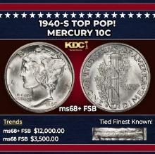 1940-s Mercury Dime TOP POP! 10c ms68+ FSB SEGS