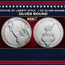 Statue of Liberty Style - 1 oz Silver Round Round