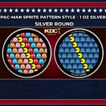 PAC-MAN Sprite Pattern style - 1 oz Silver Round Round