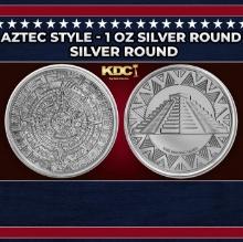 Aztec Temple - 1 oz Silver Round Round