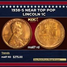 1938-s Lincoln Cent Near Top Pop 1c ms67 rd SEGS