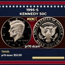 1995-s Proof Kennedy Half Dollar 50c pr70 dcam SEGS