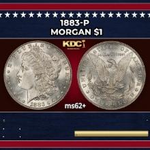 1883-p Morgan Dollar $1 Grades ms62+
