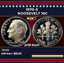1970-s Proof Roosevelt Dime 10c pr69 dcam SEGS