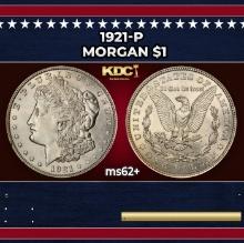 1921-p Morgan Dollar $1 Grades ms62+