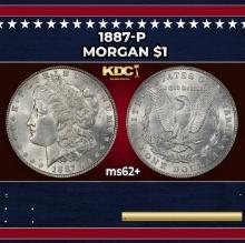 1887-p Morgan Dollar $1 Grades ms62+