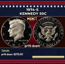 1974-s Proof Kennedy Half Dollar 50c pr70 dcam SEGS