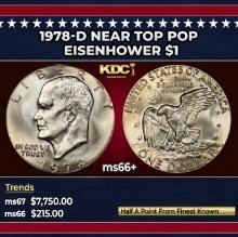 1978-d Eisenhower Dollar Near Top Pop $1 ms66+ SEGS