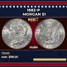 1882-p Morgan Dollar $1 Grades ms64