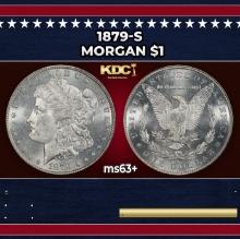 1879-s Morgan Dollar $1 Grades ms63+
