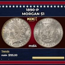 1890-p Morgan Dollar $1 Grades ms64