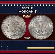 1882-p Morgan Dollar $1 Grades ms63+