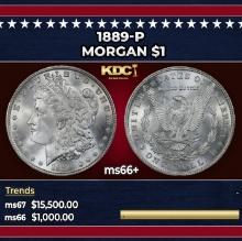 1889-p Morgan Dollar $1 ms66+ SEGS