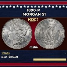 1890-p Morgan Dollar $1 Grades ms64