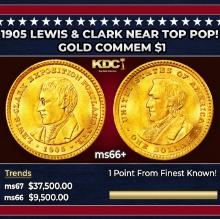 1905 Lewis & Clark Gold Commem Dollar Near Top Pop! 1 ms66+ SEGS