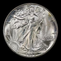 1939-d Walking Liberty Half Dollar 50c Grades ms66