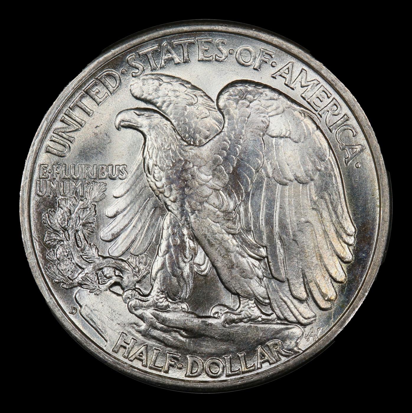 1939-d Walking Liberty Half Dollar 50c Grades ms66