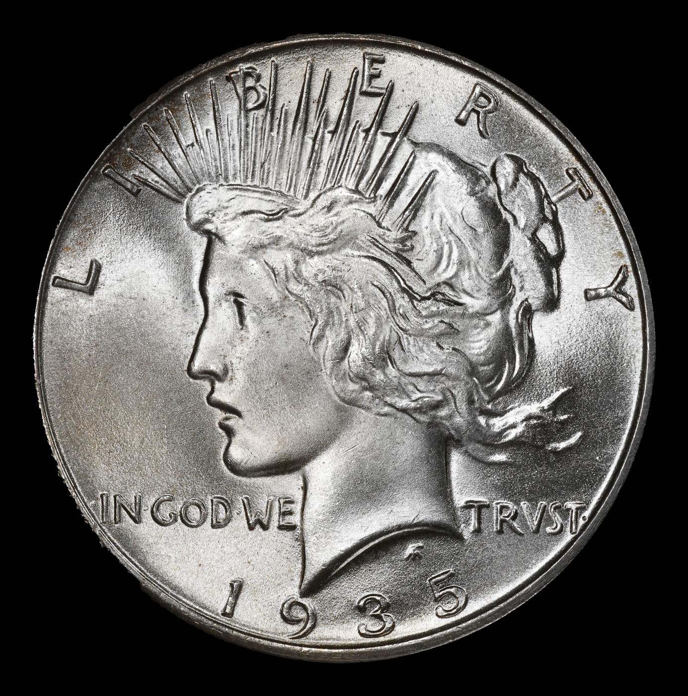 1935-p Peace Dollar Near Top Pop $1 ms66+ SEGS