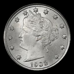 1908 Liberty Nickel Near Top Pop 5c ms66+ SEGS