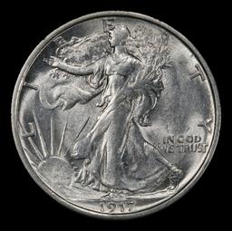 1917-s Reverse Walking Liberty Half Dollar 50c ms63 USCG