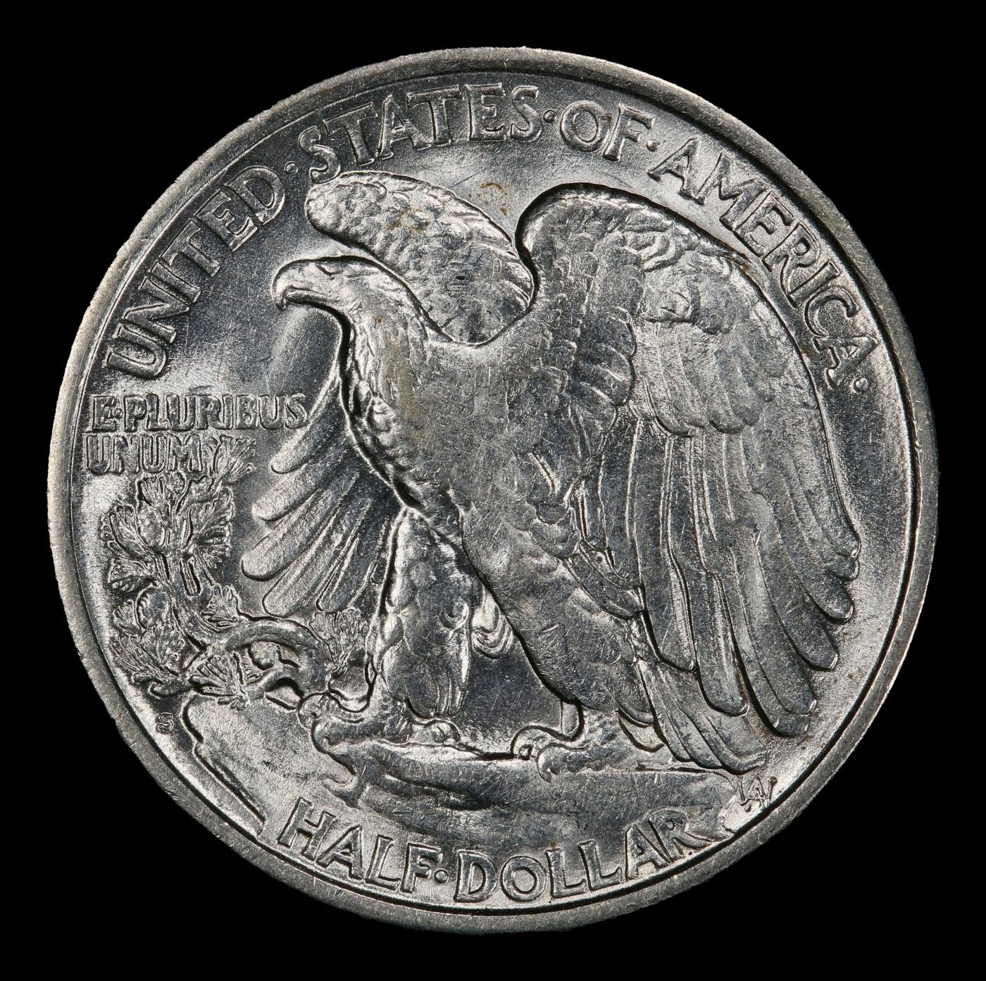 1917-s Reverse Walking Liberty Half Dollar 50c ms63 USCG