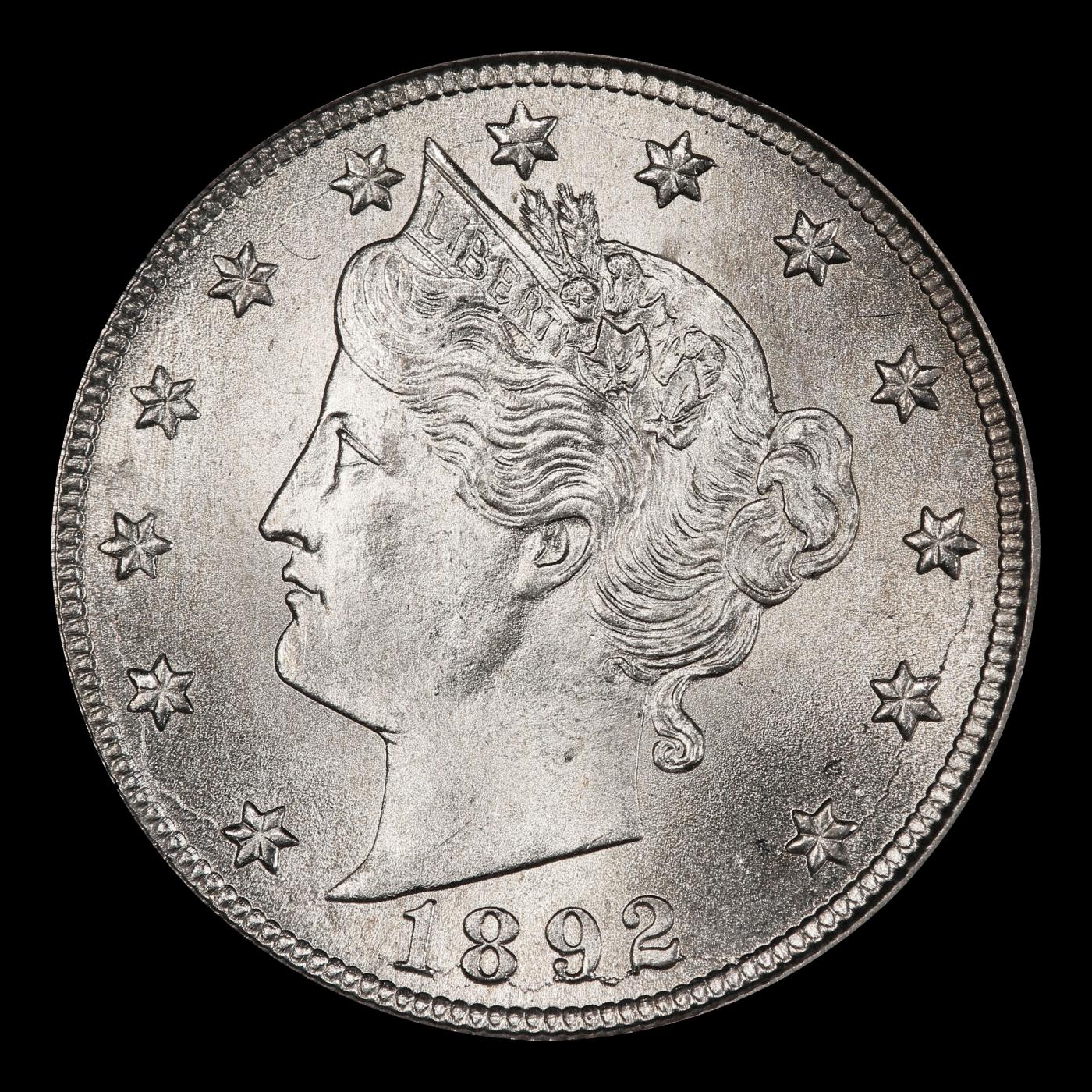 1892 Liberty Nickel TOP POP! 5c ms67 SEGS