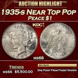 1935-s Peace Dollar Near Top Pop $1 ms66 SEGS