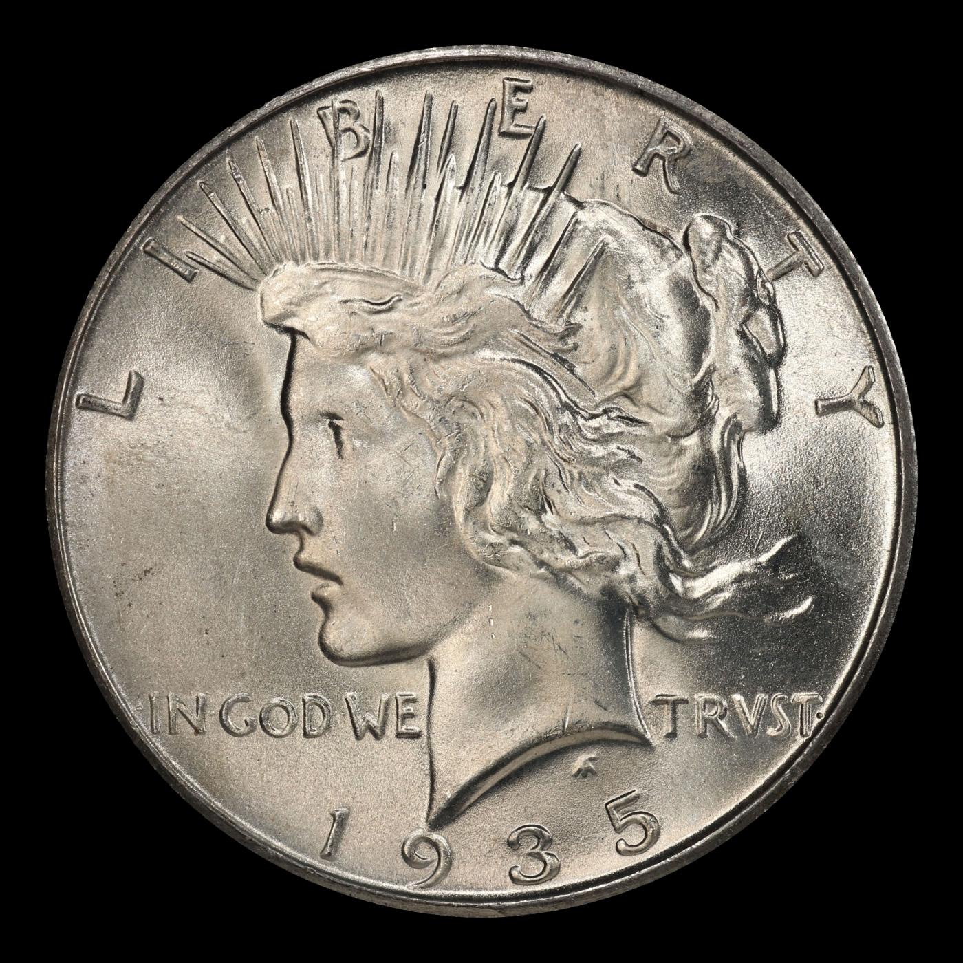 1935-s Peace Dollar Near Top Pop $1 ms66 SEGS