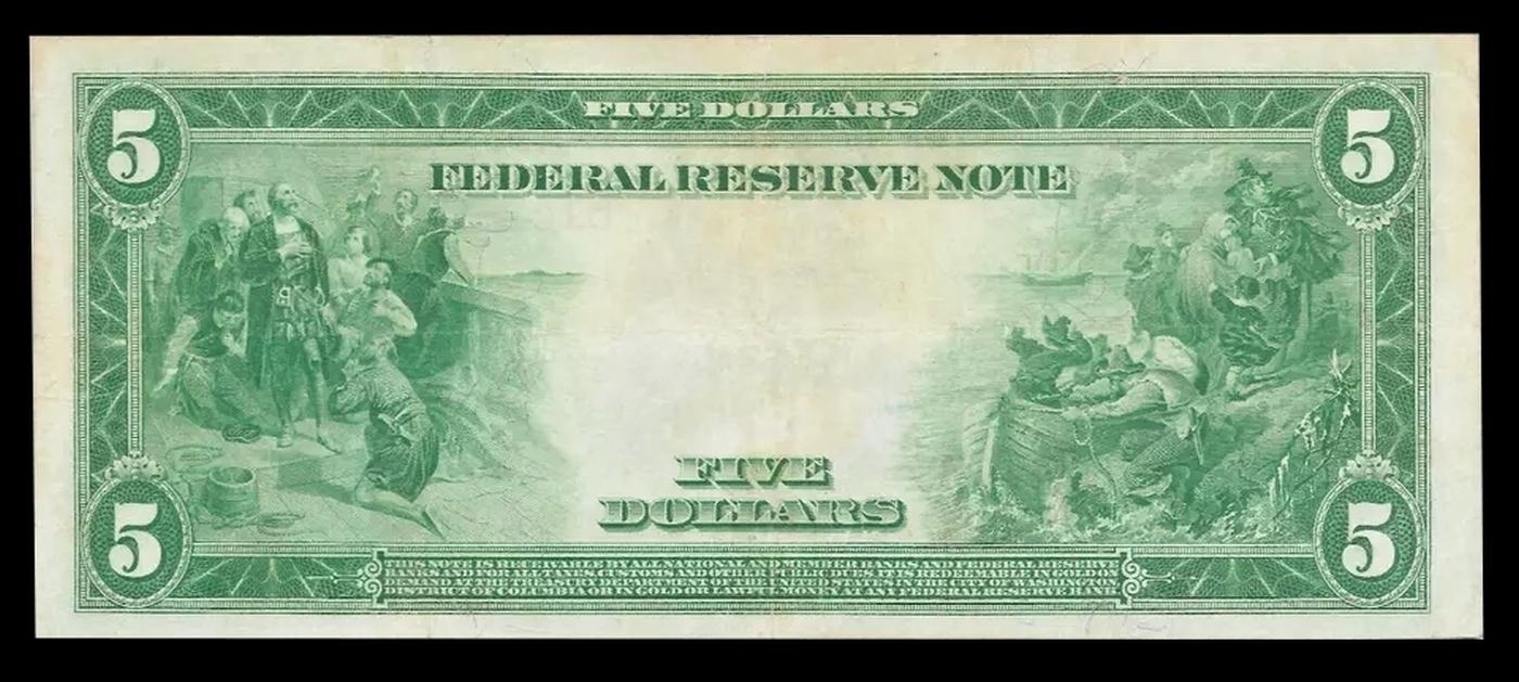 1914 $5 Large Size Red Seal FRN Rare Red Seal Grades xf FR-835