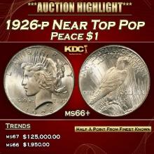 1926-p Peace Dollar Near Top Pop $1 ms66+ SEGS