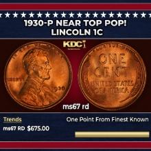 1930-p Lincoln Cent Near Top Pop! 1c ms67 rd SEGS