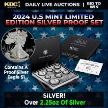 RARE 2024 United States Mint Limited Edition Silver Proof Set 8 coins, Over 2.25oz Of Silver low min
