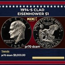1974-s Clad Proof Eisenhower Dollar $1 pr70 dcam SEGS