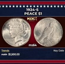 1924-s Peace Dollar $1 ms64 SEGS