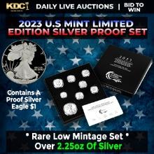 RARE 2023 United States Mint Limited Edition Silver Proof Set 8 coins, Over 2.25oz Of Silver low min